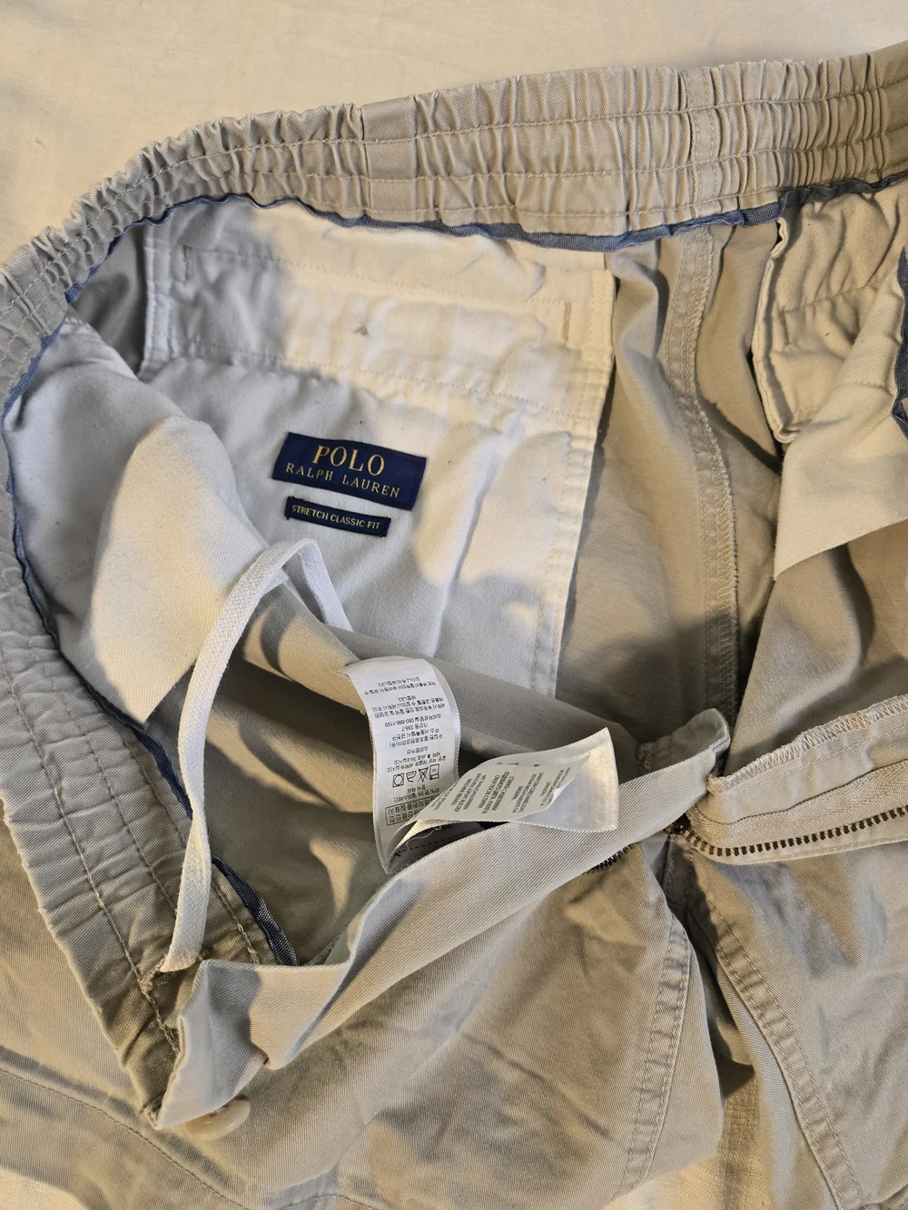 Polo by Ralph Lauren Khaki Elastic Drawstring Athletic Shorts